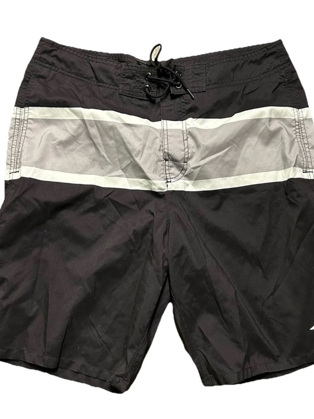 Men’s Hollister Black Grey Summer Swim Trunk Beach Size 36